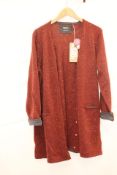 Gudrun Sjoden Long Wool Cardigan, Brown/Grey, Size L