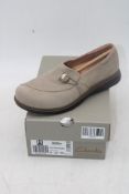 Clarks Certina Ease Shoes, Pebble Nubuck, UK 4.5. Box damaged