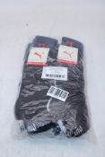 Six Packs Puma Short Crew Socks, Pack of 3, Blue/Black/Grey, UK 9/11
