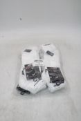 Six Packs of Head Men's Quarter Socks, White/Black, UK 9-11, 3 Pairs Per Pack