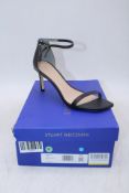 Stuart Weitzman Amelina 75 Sandals, Black, Size 37.5. Box damaged