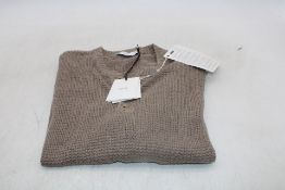 Onia Linen Henley Sweater, Cashew, Size M