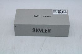 Ray-Ban Meta Glasses, Skyler RW4010 601/MF52, Shiny Black Frame, Transitions, Cerulean Blue