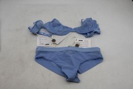 Three Stella McCartney Women's Ester Jiving Lingerie Items to include 1x Underwired Bra, Blue, 34A,