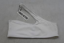 Davis Active Cross Shoulder Bra, White, UK XS/S