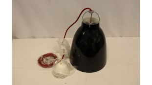 Fritz Hansen Caravaggio Pendant P2, Black High Gloss with Red Cord