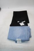 Two pairs of Bershka Wide Leg Jeans, UK 4, 1x Black, 1x Blue
