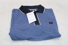 Eden Park Polo Shirt, Blue/White/Navy, Size M
