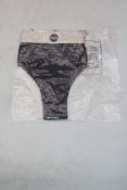 Two pairs of Snuggs Brazilian Brief, Navy, Sizes 1x L, and 1x S
