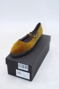 Flabelus Betsy Shoes, Dark Mustard/Green, Size 41