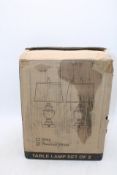 Vpazg Table Lamp Set, 2 Qty, Modern Farmhouse, Washed White. Box damaged, Unchecked