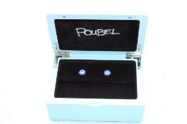 Poubel Evil Eye Sterling Silver Studs, Blue/White