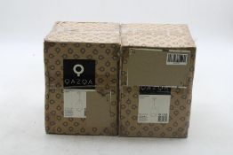 Two Qazqa Vidro Vintage Banging Lamp with Smoked Glass, Brass