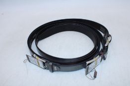 Three Monti London Leather Belts, 1x Grey, Size 1155cm/44'', 2x Burgundy, Size 1x 110cm/42'', 1x 105