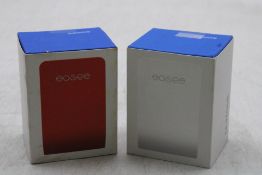 Two Easee U-Hook Cable Holders for Vehicle Charging Cables, 1x White, 1x Red