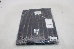 Wax London Didcot Multi Loom Short Sleeve Stripe Shirt, Navy/Orange, Size XL