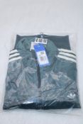 Adidas Originals Women's Zip Up Hoodie Liberty London Debossed Velvet, Aurora Ivy, Size L
