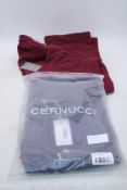 Two pairs Gernucci Wide Leg Joggers to include 1x Navy, 1x Red, All Size S