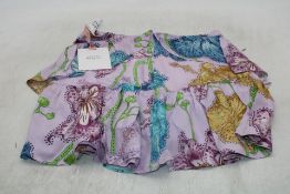 Hayley Menzies Marielle Silk Frill Mini Skirt, Lilac, Size S
