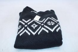 Abercrombie & Fitch Round Neck Dress Jumper, Black/White, Size XS