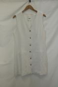 Abercrombie & Fitch Sleeveless Long Shirt, White, Size L