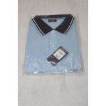Olymp Casual Cotton Polo Shirt, Light Blue/Black, Size XXL