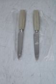 Eight Sabre Paris Nature Dinner Knives, Faux Horn, OVER 18's ONLY