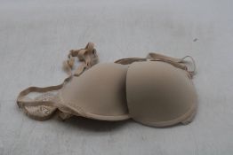 Simone Perele Multiway Eden Lace-Trimmed Stretch Woven Plunge Bra, Peau Rose, Size 5TN