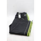 Adidas Always 'Do What You Should Do' Wind Bottoms, Black/Lime Green, UK L