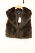 Stradivarius Faux Fur Waistcoat, Brown, Size M