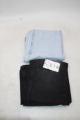 Two pairs of Bershka High Waisted 90s Wide Leg Jeans, UK 8, Include 1x In Super Light/Wash Blue, and