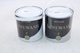 Four 2.5L Tins Rust-Oleum Limewash Effect Wall Paint to include 1x 046 Beige, 3x 130, Grey