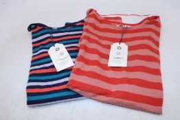 Four Seasalt Cornwall Sailor T-Shirts to include 2x Cornish Sunstone, 1x UK 8, 1x UK 16, 2x Rose Dew