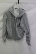 Destructive Cropped Zip Hoodie, Light Grey, Size XS