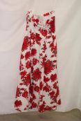 Abercrombie & Fitch Fit to Flatter Strapless Red Flower Dress, Red/White, Size L