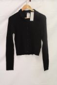 French Connection Cosysoft Knit Button Down Long Sleeve Top, Black, Size S