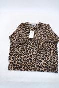 Gerard Darel Round Neck Leopard Print Wool T-Shirt, Brown, Size US XS