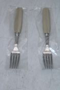 Eight Sabre Paris Nature Large Forks, Faux Horn