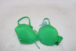 Marie Jo Swimwear Madurai Padded Plunge Bikini Top, Exotic Green UK 32D. Box damaged