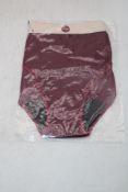 Two pairs of Snuggs Seamless Rib Hugger, Cherry Red, Sizes 1x L, and 1x S