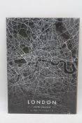 Six Displate Black and White Towns and Country Maps to include London, Leamington Spar, Paris, USA,