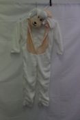 Ten Child Sheep Jumpsuit Costumes to include 2x Size S, 8x Size M, White/Pink