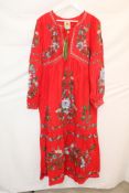 Farm Rio Sweet Bloom Bouquet Midi Dress, Red, Size XL