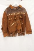 Found Western Fringe Suede/Leather Jacket, Brown, Size S