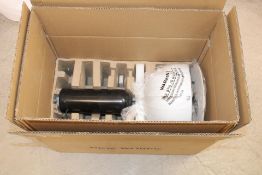 New Works Kizu Table Lamp, Black/White. Box damaged, Not checked