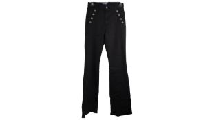 Ramy Brook Helena High Rise Velvet Flare Jeans, Black, Size 24
