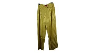 Kia Renua Striped Silky Trousers, Mustard, Large