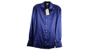 Ramy Brook Victoria Silk Blend Blouse, Navy, Size L