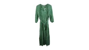 Oui Women's Tiered Maxi Dress, Green, Size EU 40