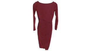 Chiara Boni La Petite Robe Aitana Draped Dress, Mahogany, IT 38. Marked from Storage